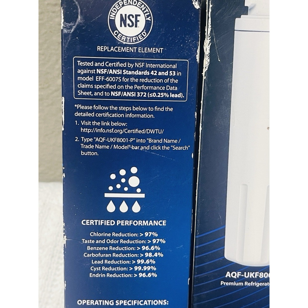2pk AquaCrest AQF-UKF8001-P Water Filter Replacement For Maytag Refrigerator - Picture 3 of 4